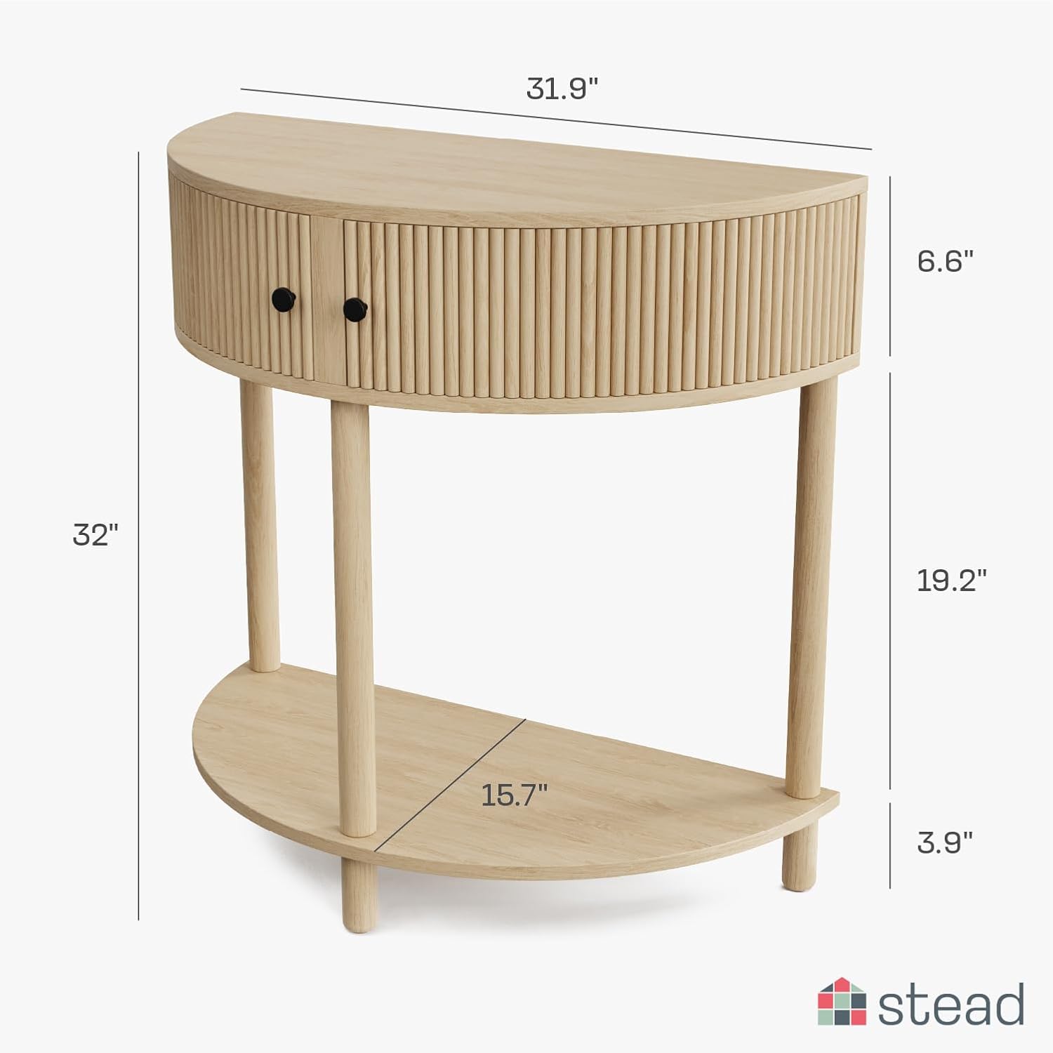 Fluted Half Moon Console Table thumbnail 4