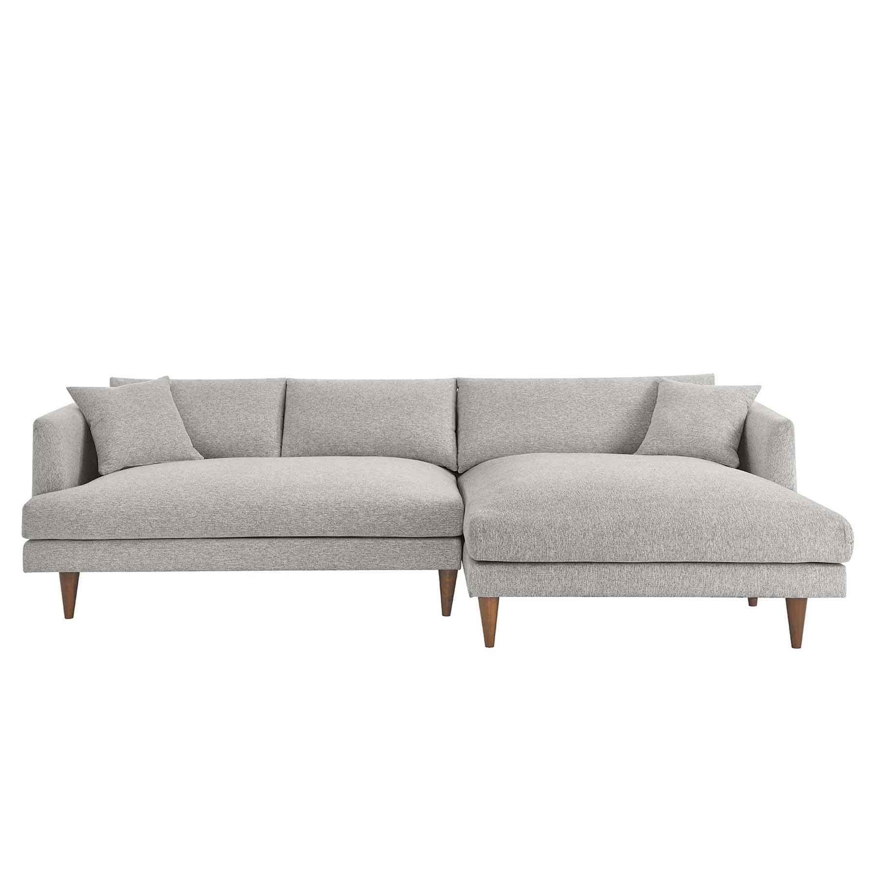 Zara Right Facing Down Filled Overstuffed Sectional Sofa thumbnail 2