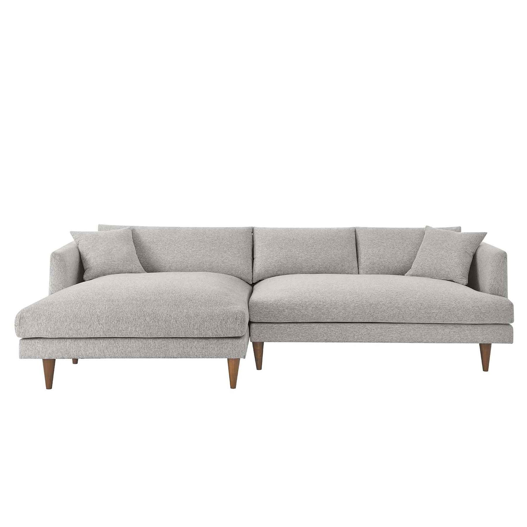 Zara Left Facing Down Filled Overstuffed Sectional Sofa thumbnail 2