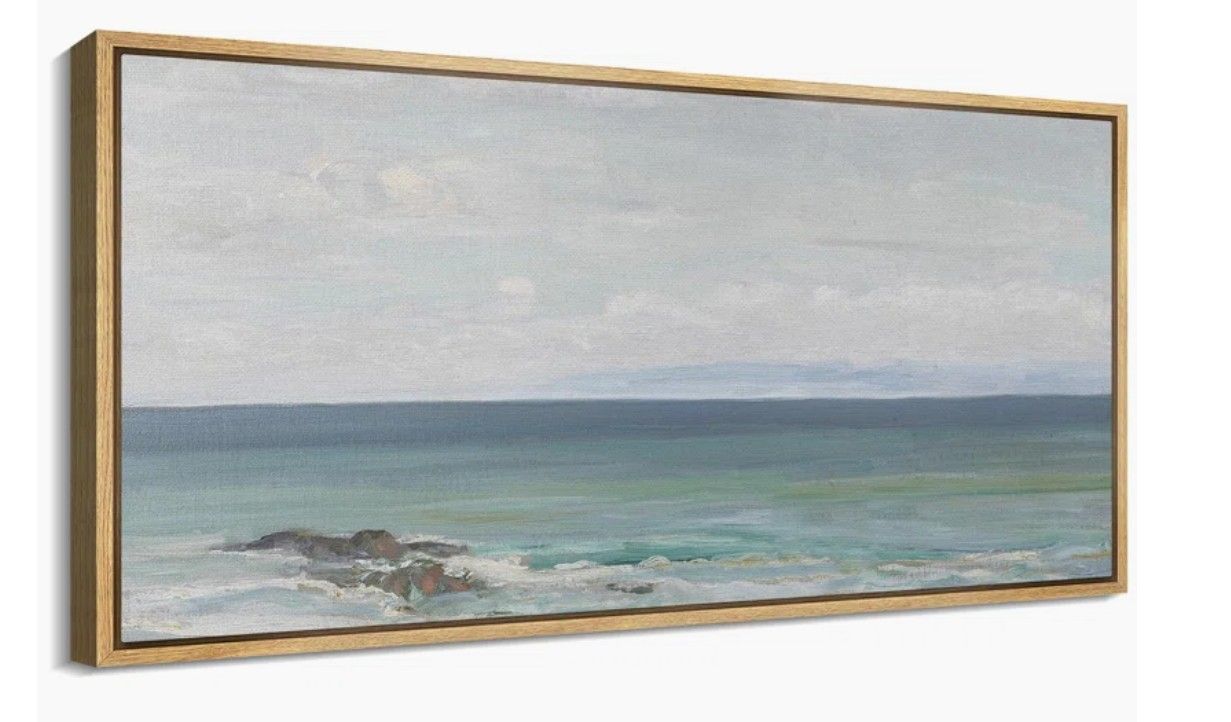 Peaceful Coastal Horizon Soft Seascape Modern Art Relax Calm Warm Extra Large Pictures thumbnail 5