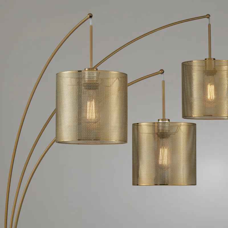 Antique Brass Arched Floor Lamp thumbnail 3