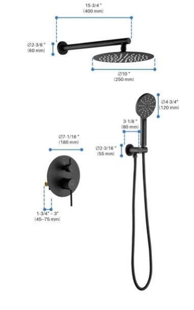 Circular Shower Faucet with Rough-in Valve thumbnail 2
