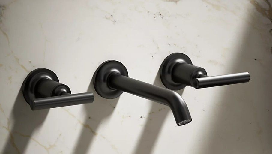 Purist Wall mount bathroom sink faucet trim with Lever handles thumbnail 2