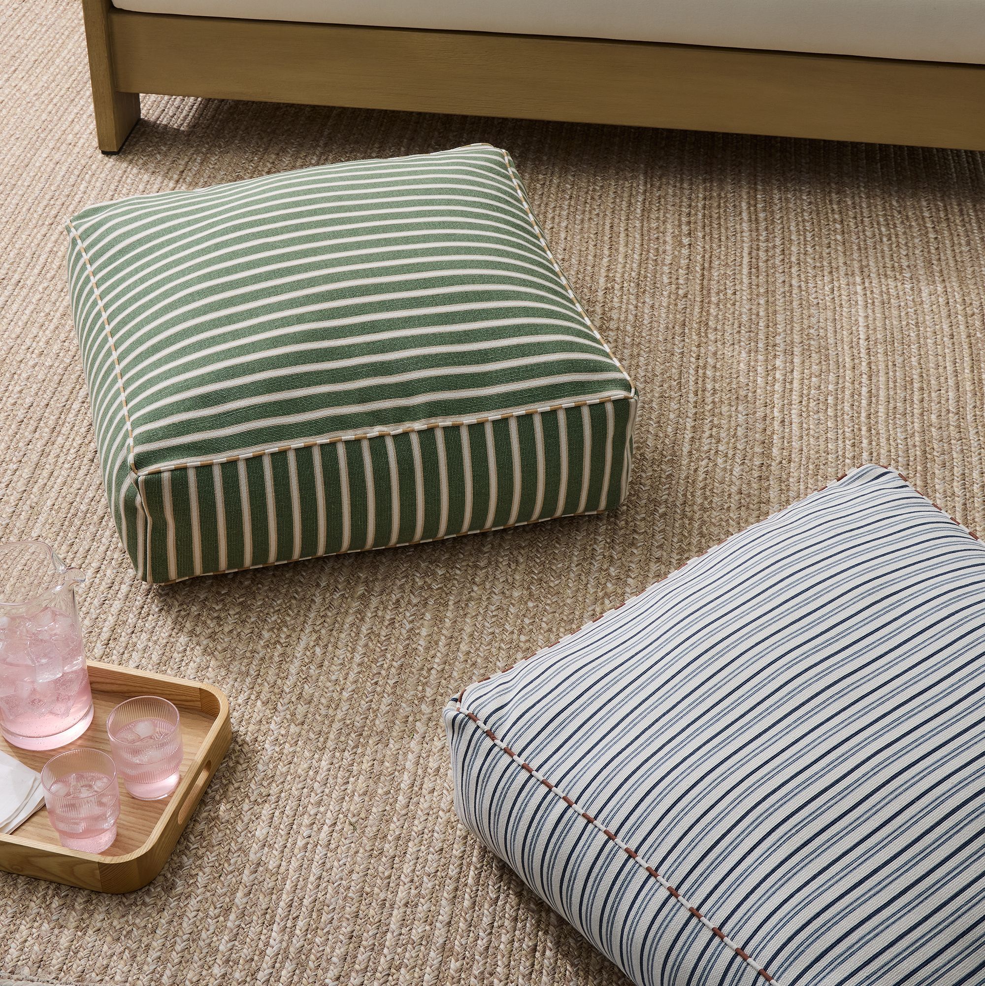 Outdoor Marine Stripe Floor Pillow thumbnail 2