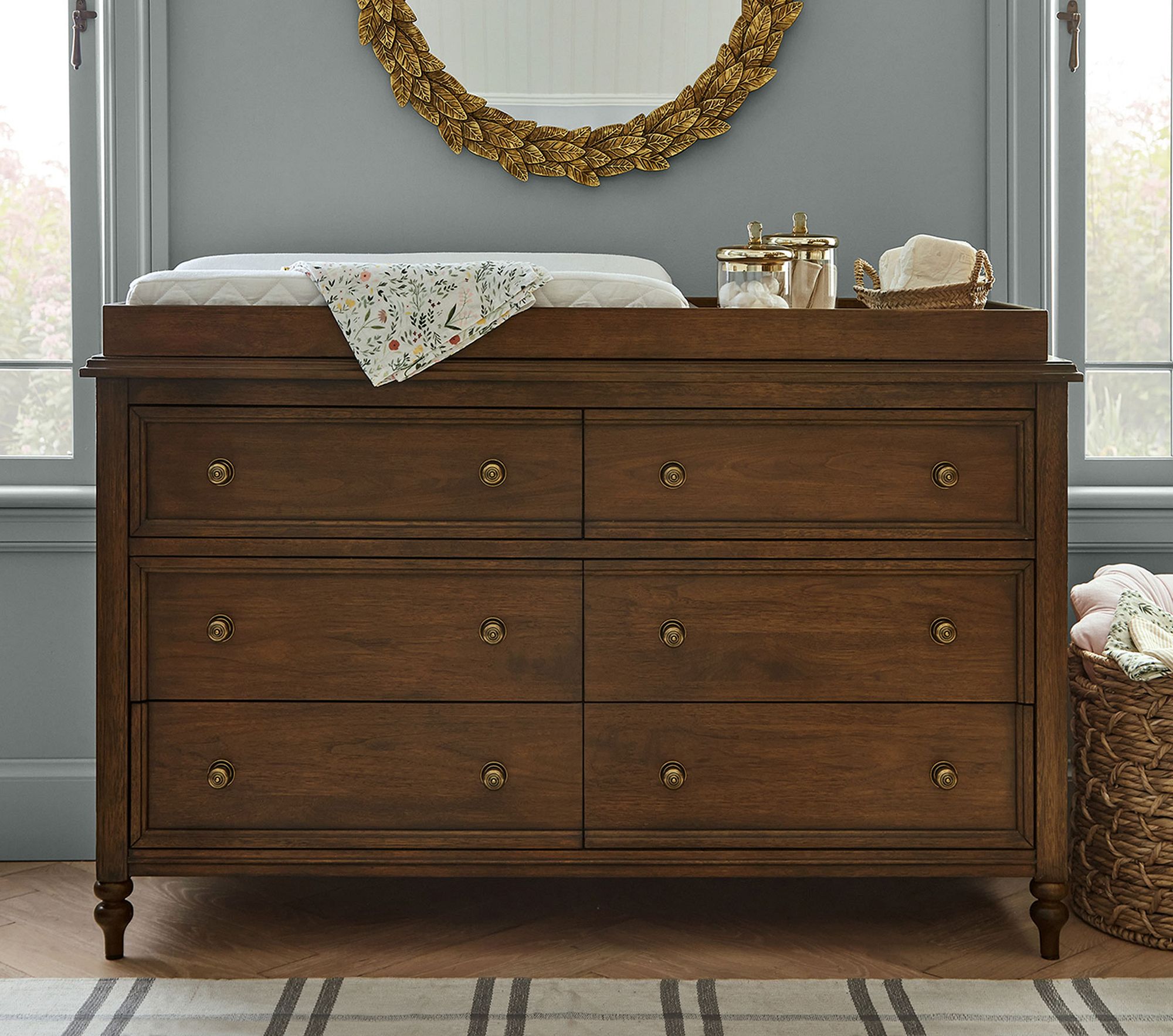 Chris Loves Julia Turned Wood 6 Drawer Dresser thumbnail 2