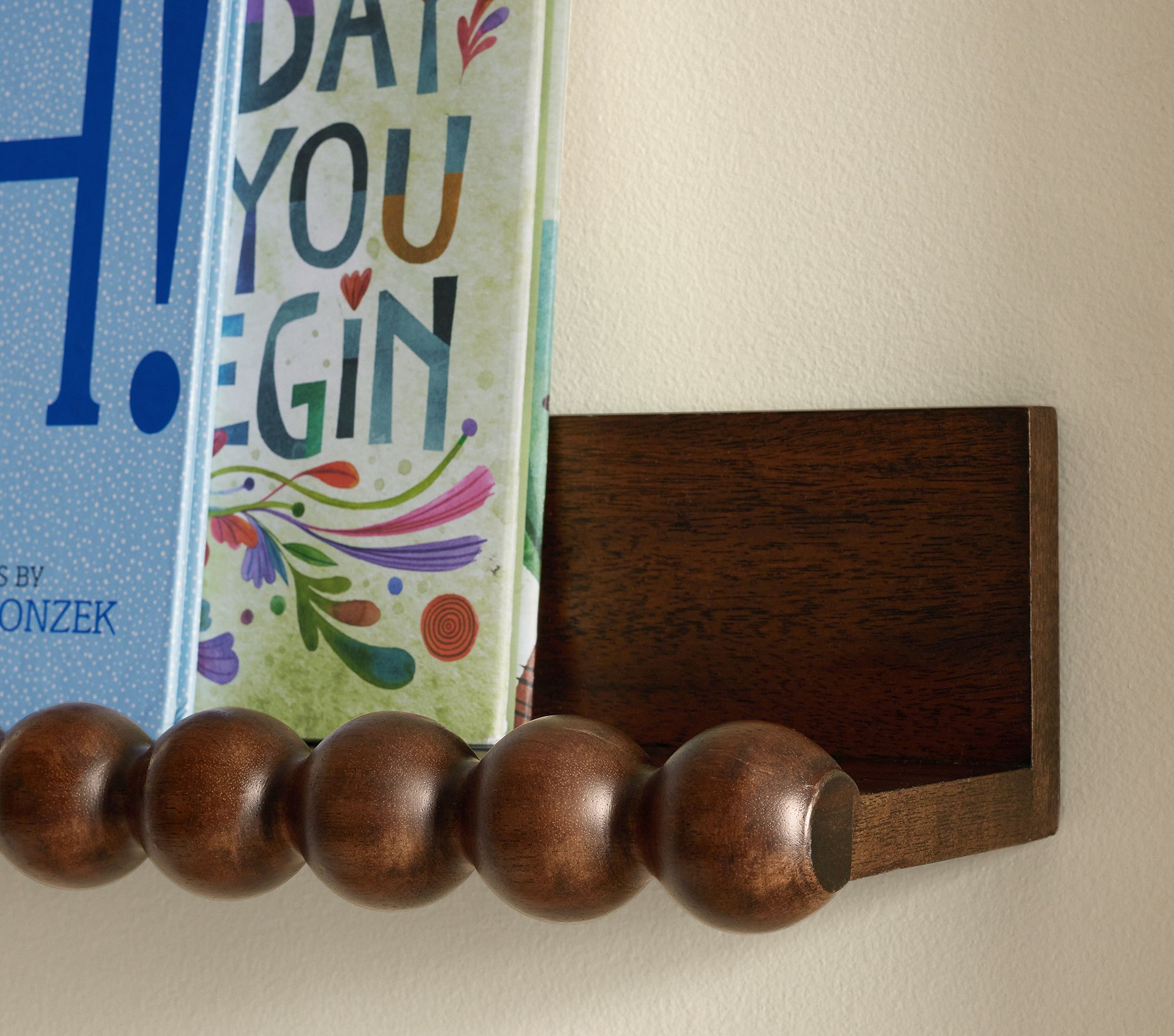 Chris Loves Julia Turned Wood Book Ledge (36") thumbnail 3