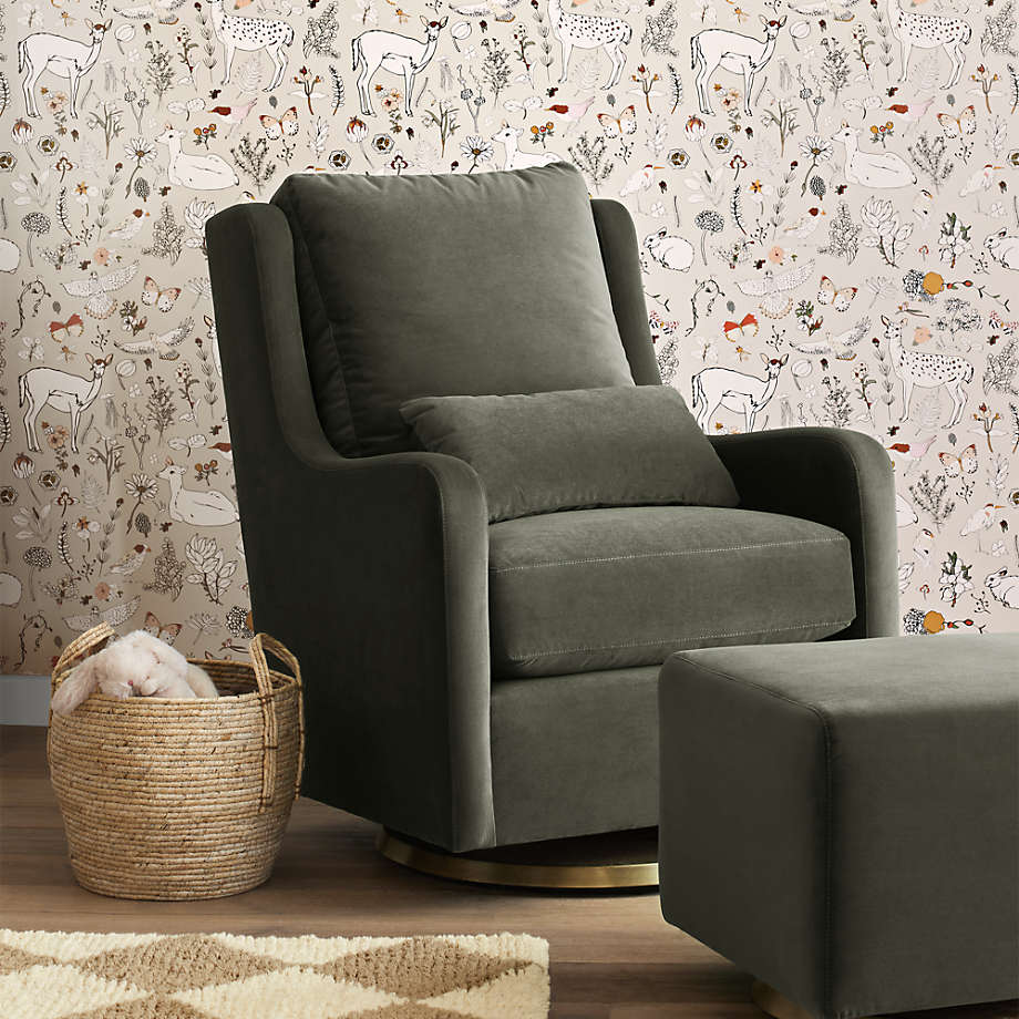 Milo Green Nursery Swivel Glider Chair thumbnail 2