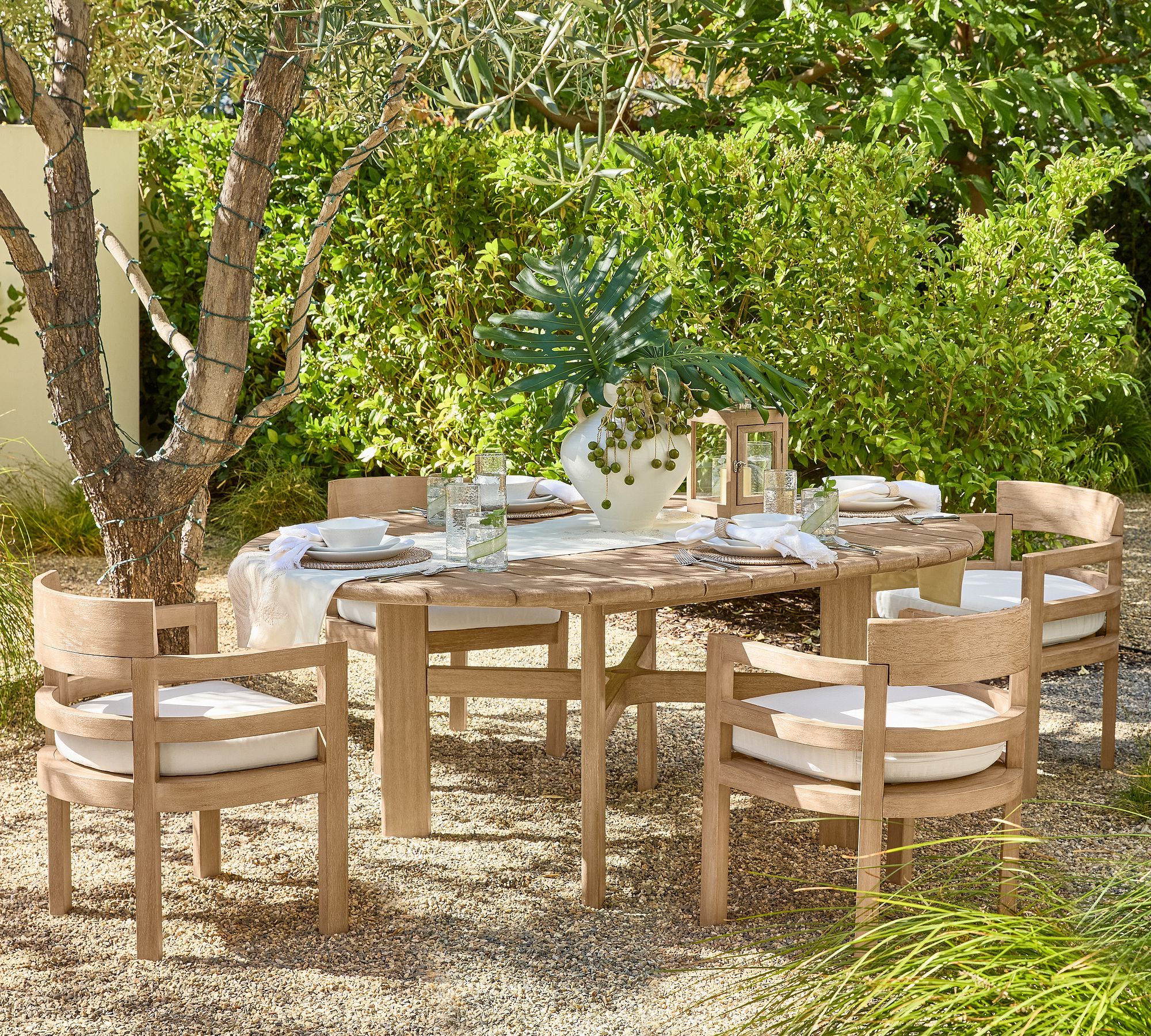 Woodside Round Extending Outdoor Dining Table thumbnail 2