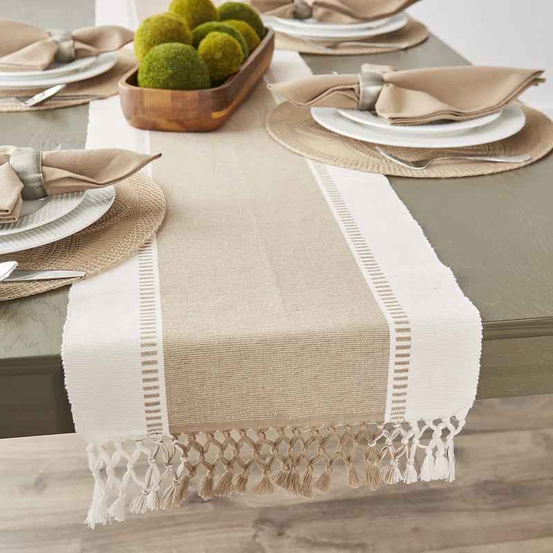 Kizer Striped 100% Cotton Table Runner thumbnail 3
