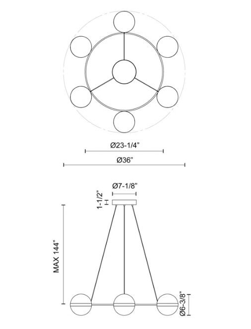 Tagliato 6 Light Steel Dimmable LED Round thumbnail 2