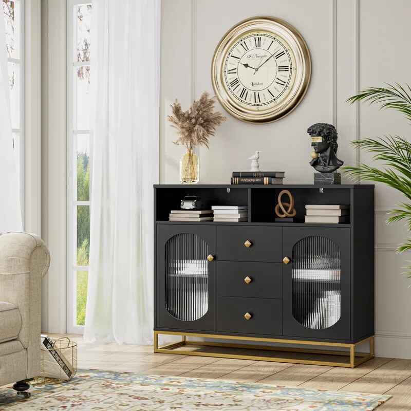 Menifee 2-Door Sideboard With 3 Drawers thumbnail 3