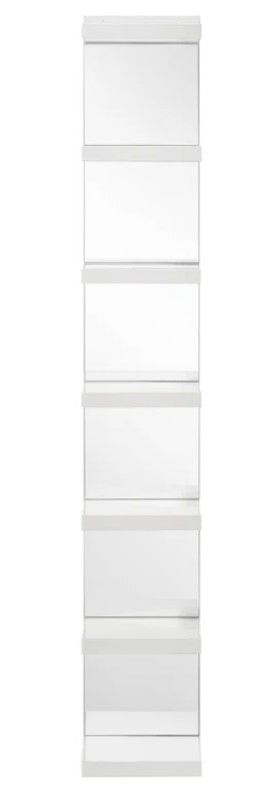 White Open Shelving Unit with Mirrored Back thumbnail 3
