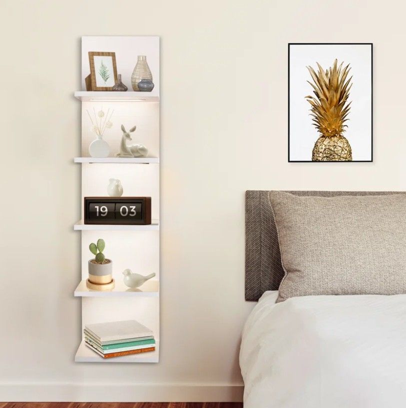 Deangelos 5 Tier Floating Shelf with LED Light thumbnail 2