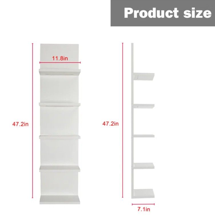 Deangelos 5 Tier Floating Shelf with LED Light thumbnail 4
