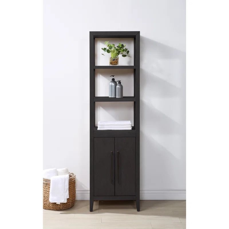 Alsup Solid Wood Freestanding Linen Cabinet thumbnail 2