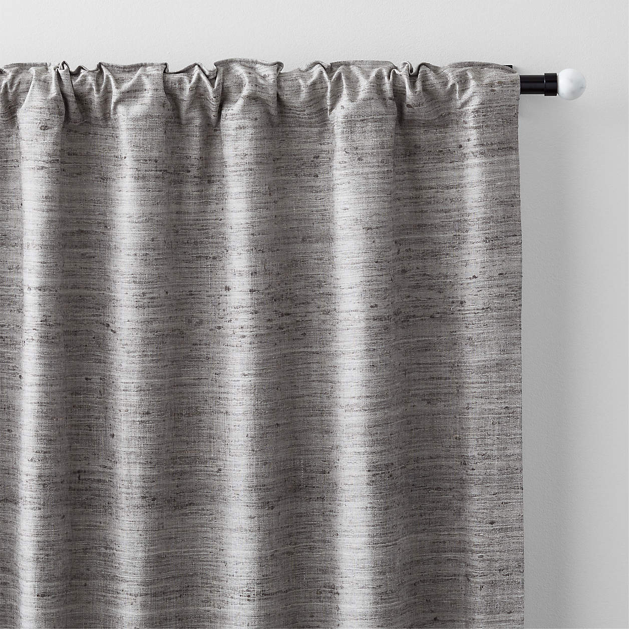 Trevino Pebble Grey Cotton Silk Blend Window Curtain Panel-96" thumbnail 2