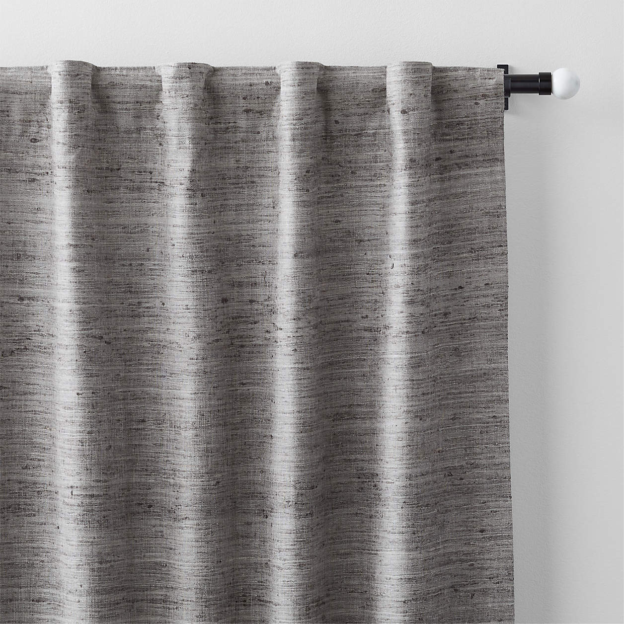 Trevino Pebble Grey Cotton Silk Blend Window Curtain Panel-96" thumbnail 3