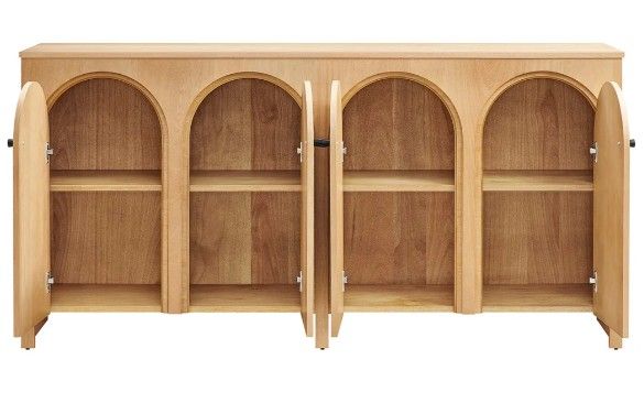 Alderwood Walnut 4 Door Sideboard Storage Cabinet thumbnail 3