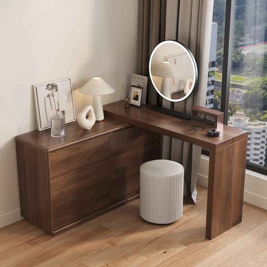 Modern Makeup Vanity Table Set Extendable Storage Cabinet thumbnail 3