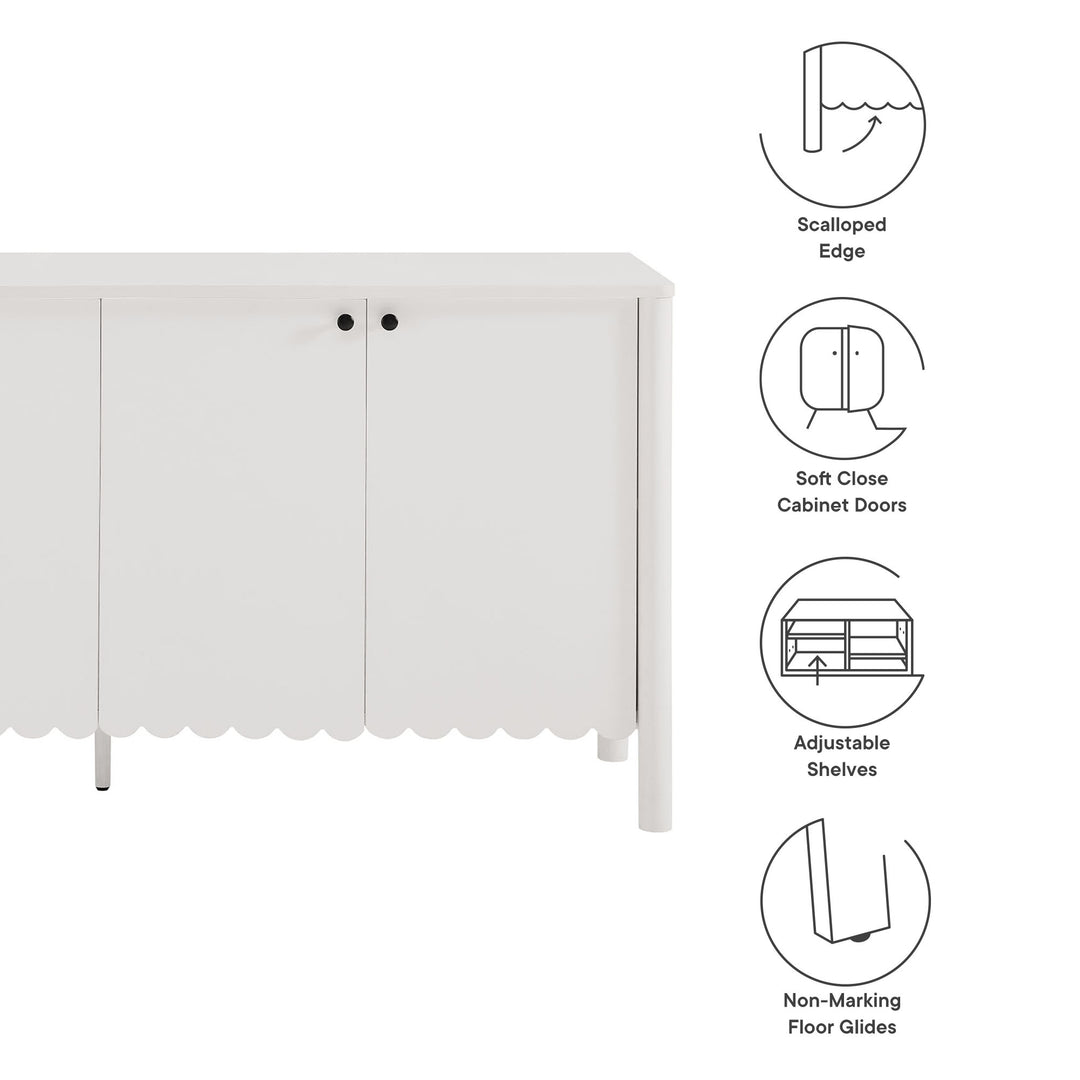 Elara 4-Door Scalloped Sideboard Cabinet thumbnail 4