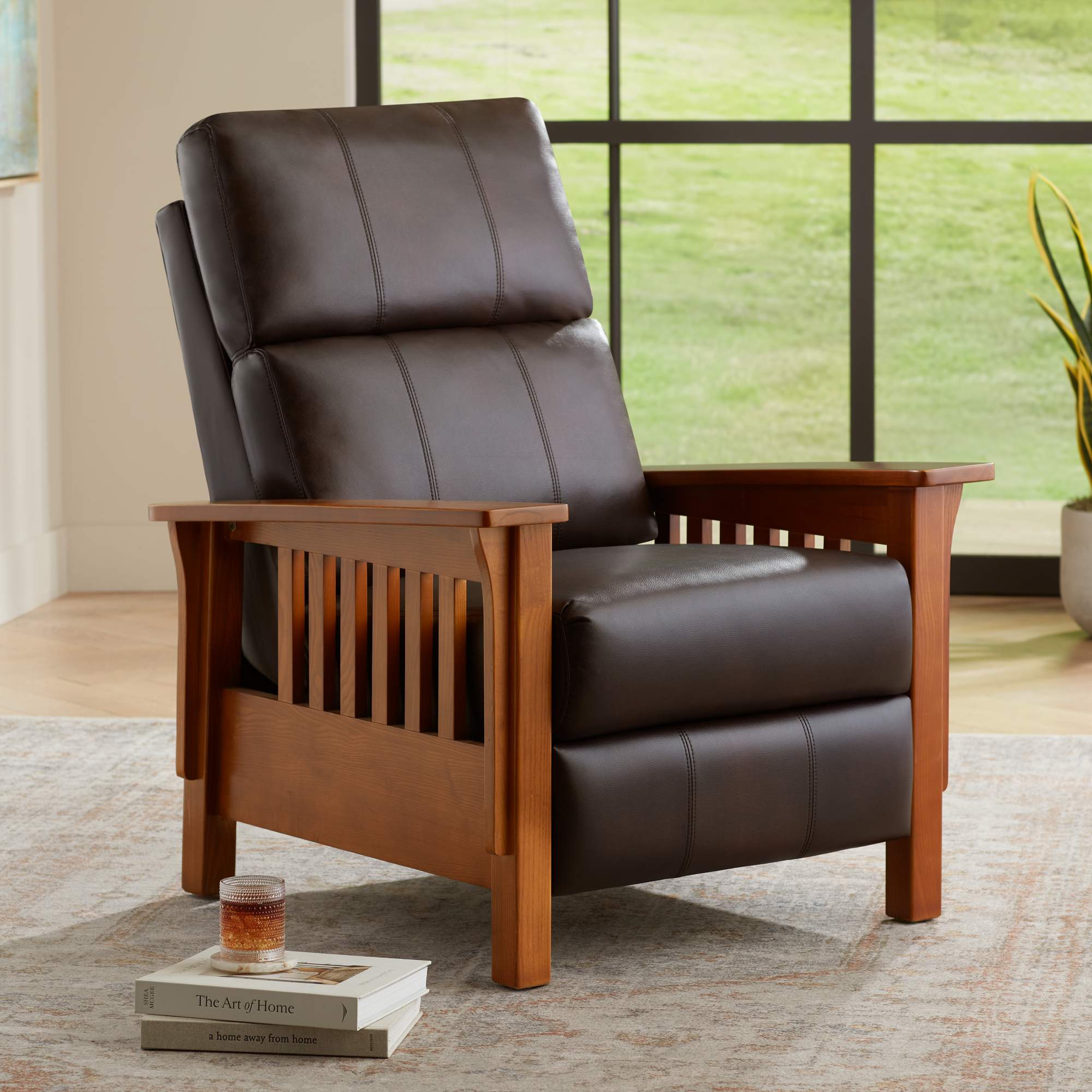 Evan Charleston Chocolate Faux Leather 3 Way Recliner Chair thumbnail 2