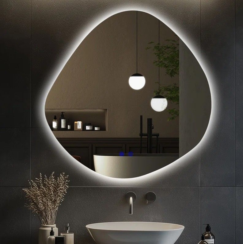 Dibbrun Frameless Lighted Bathroom Mirror Anti-Fog LED Wall Mirror thumbnail 2