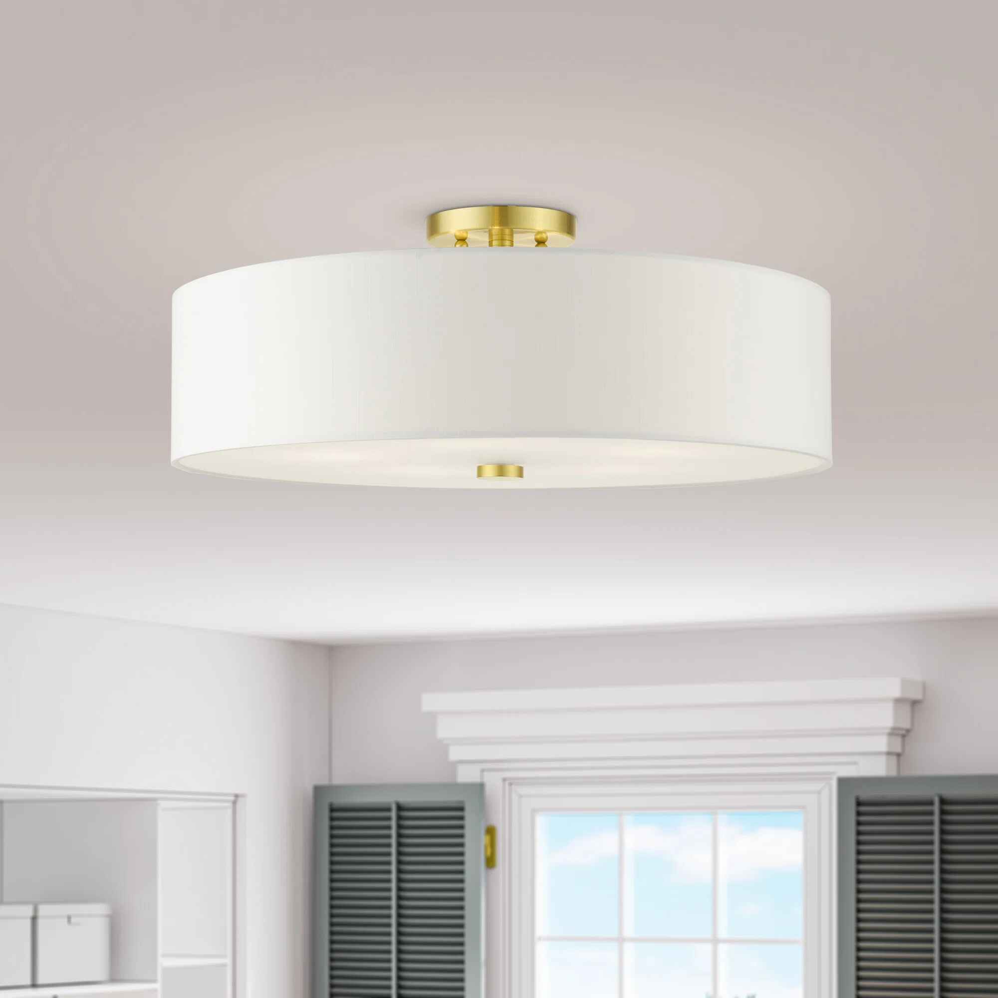 Flaire Fabric Semi Flush Mount thumbnail 2