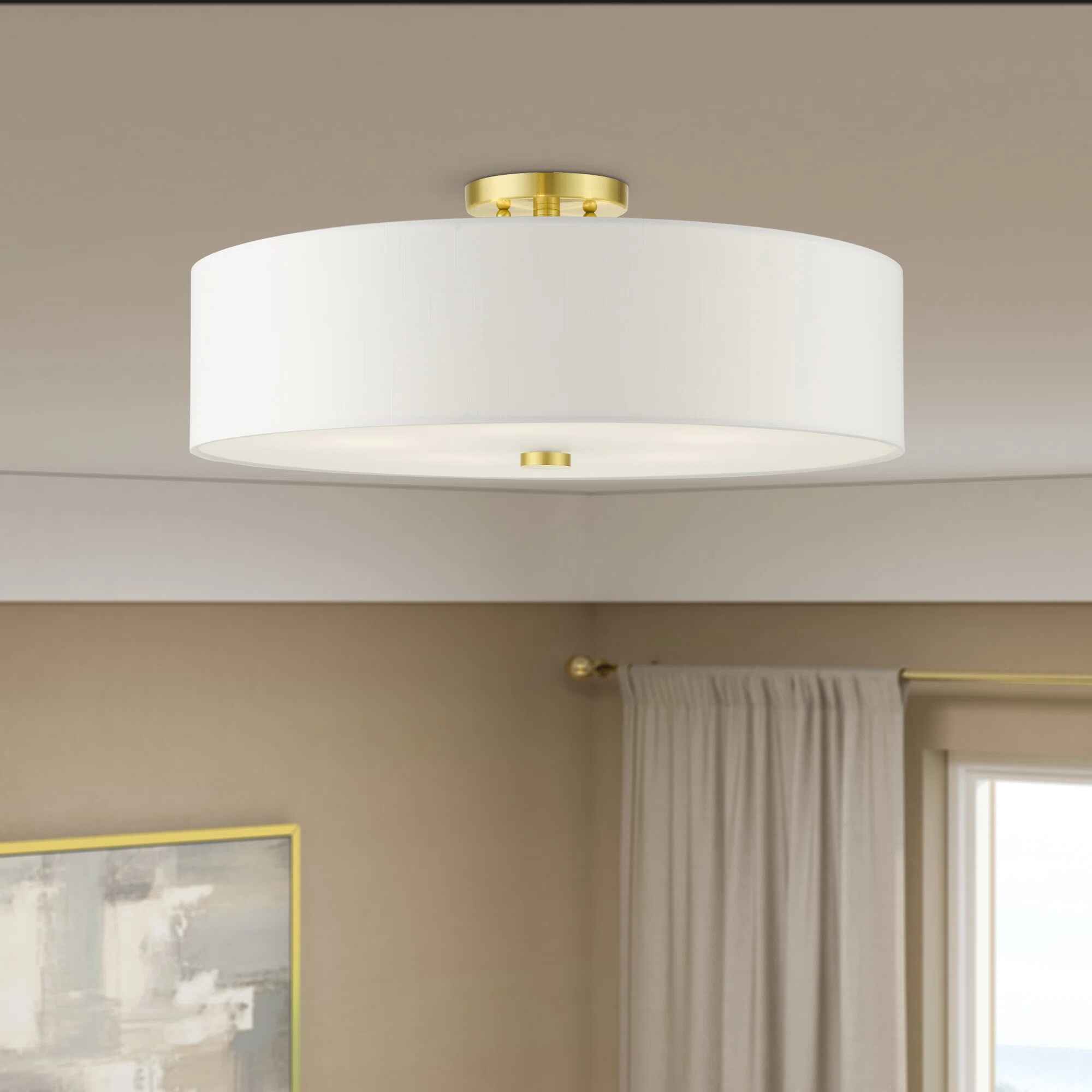 Flaire Fabric Semi Flush Mount thumbnail 3