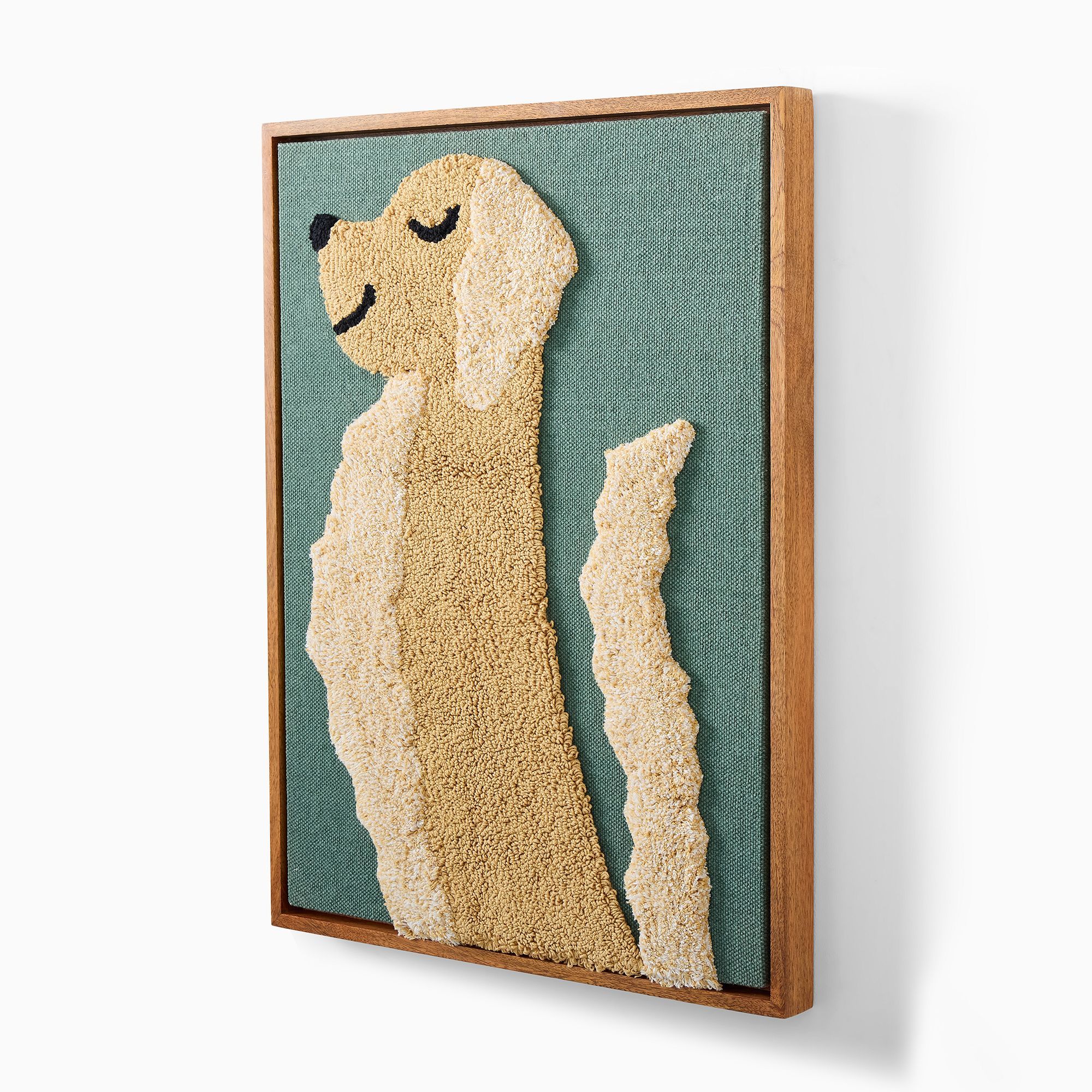 West Elm x PBK Puppy Woven Framed Art Golden Doodle thumbnail 2