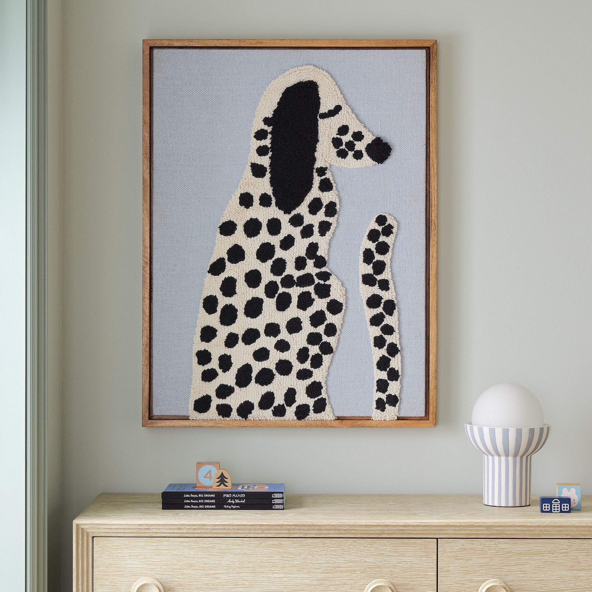 West Elm x PBK Puppy Woven Framed Art Dalmation thumbnail 3