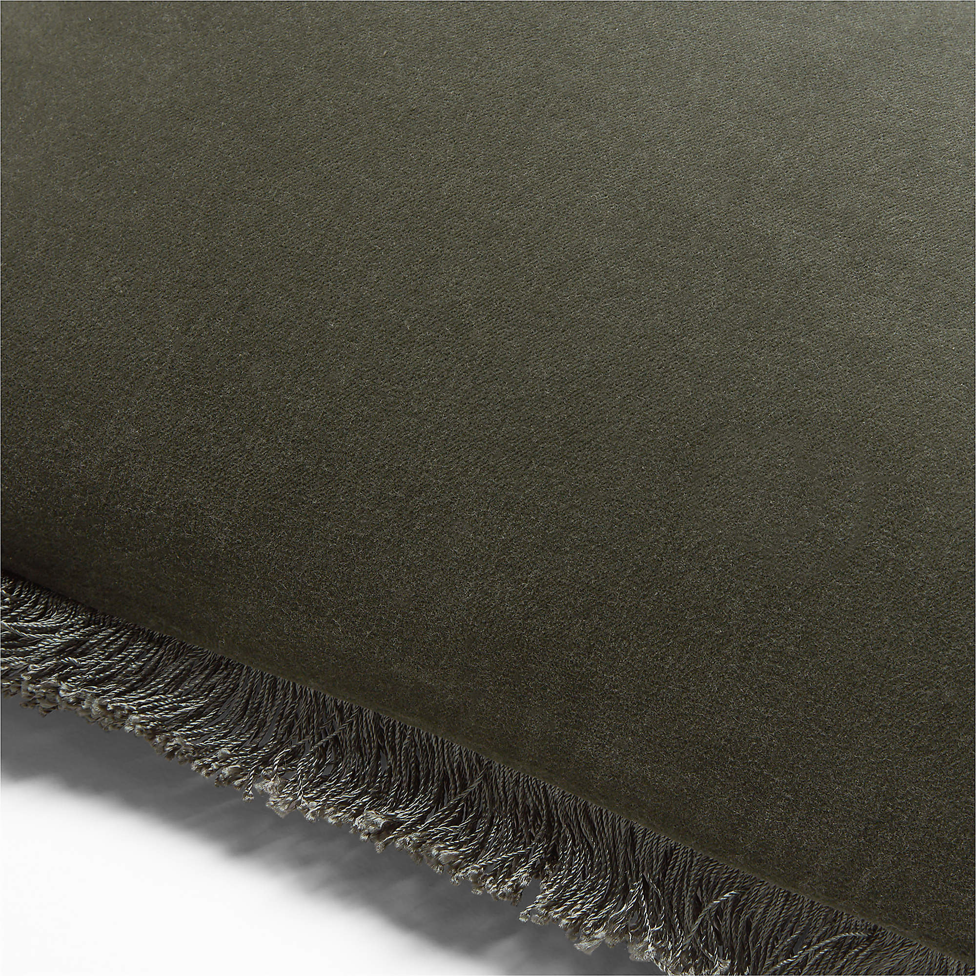 Bettie Forest Green Velvet Lumbar Pillow with Down Alternative Insert-23''x11'' thumbnail 3