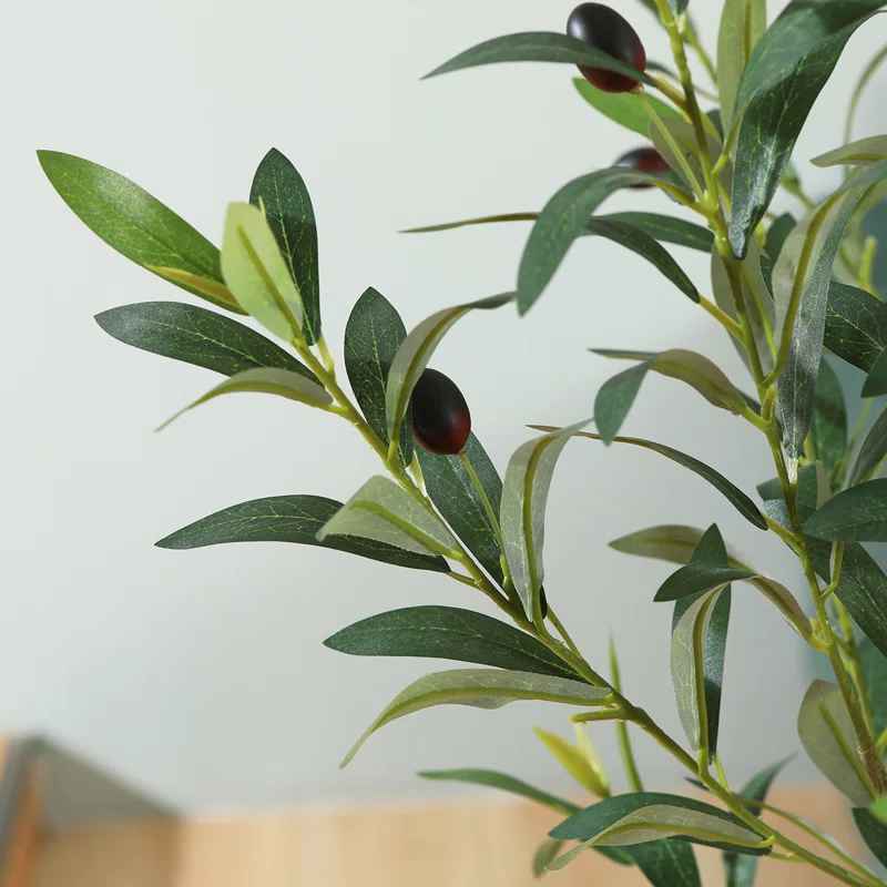 Adcock Faux Olive Tree in White Planter thumbnail 5