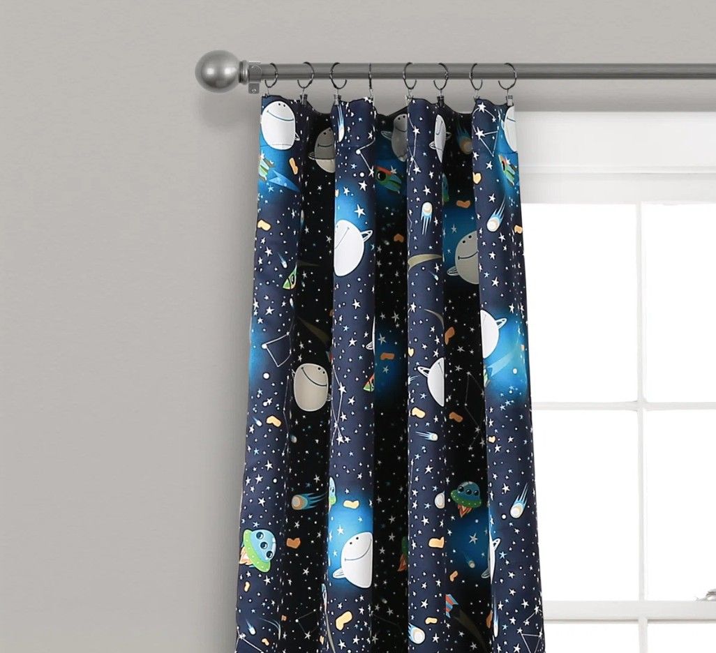 Universe Polyester Room Darkening Curtain Pair thumbnail 2