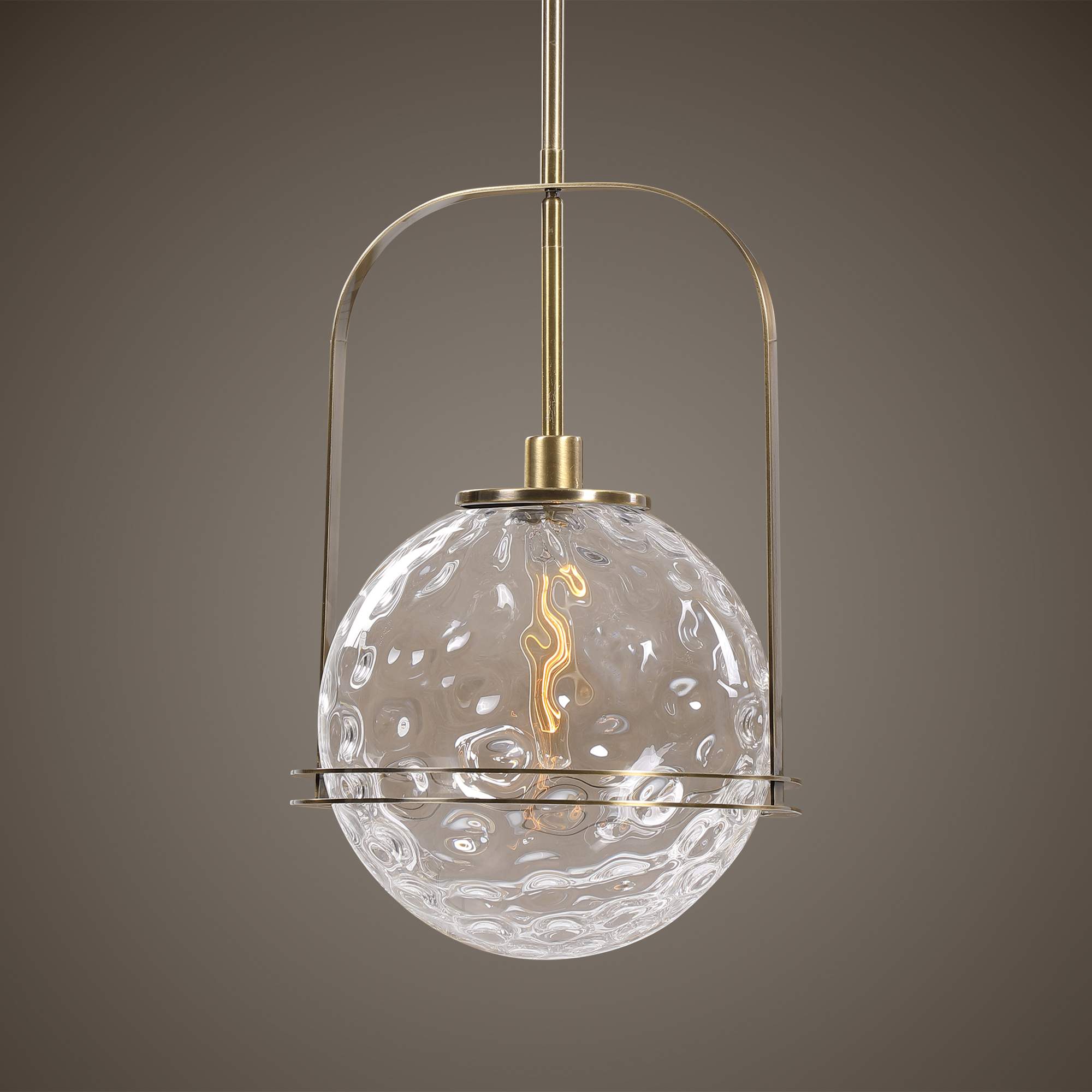 Uttermost Mimas Antique Brass Pendant Light thumbnail 3
