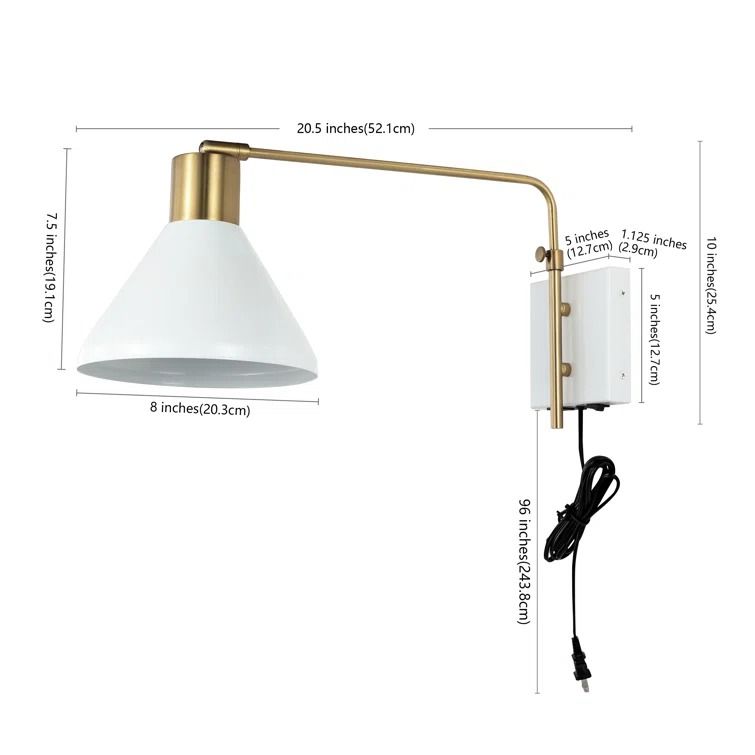 Jahmell Iron Plug-in Armed Sconce thumbnail 4