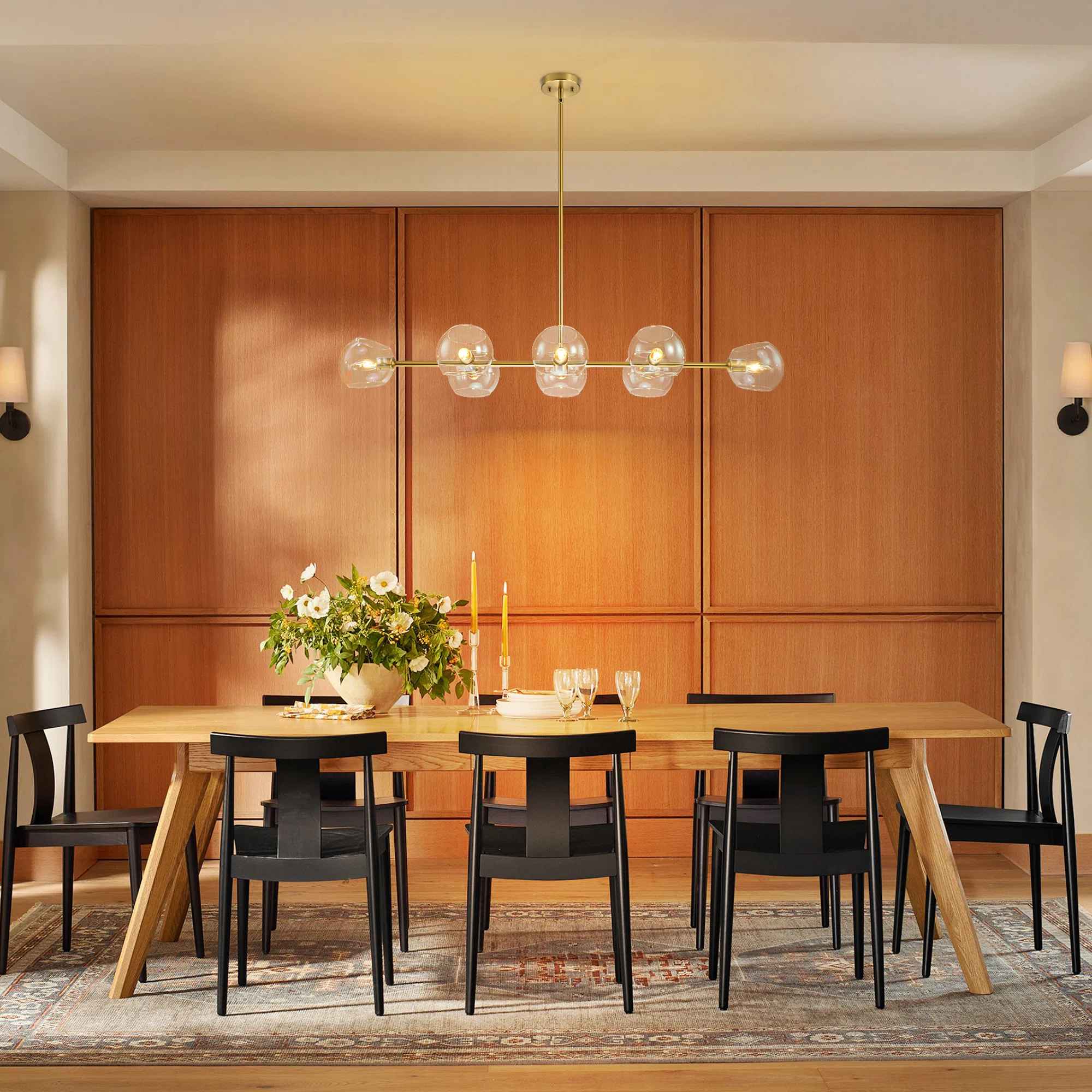 Gold Toyin 8 Light Modern Linear Kitchen Island Pendant thumbnail 2