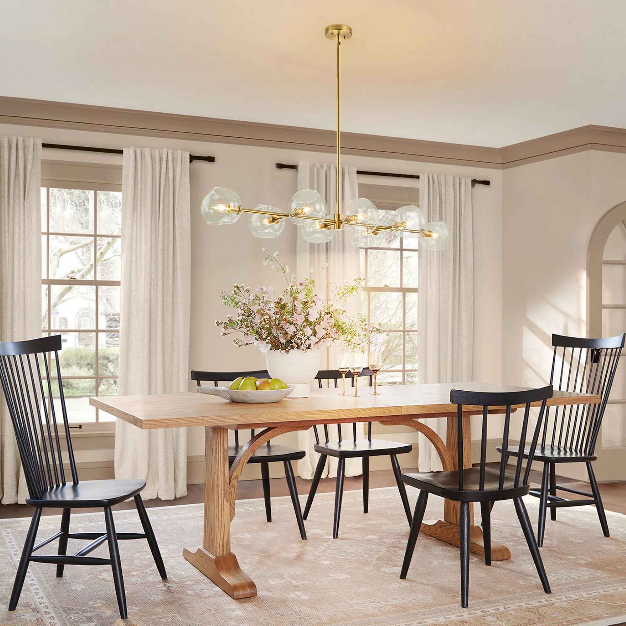 Gold Toyin 8 Light Modern Linear Kitchen Island Pendant thumbnail 6