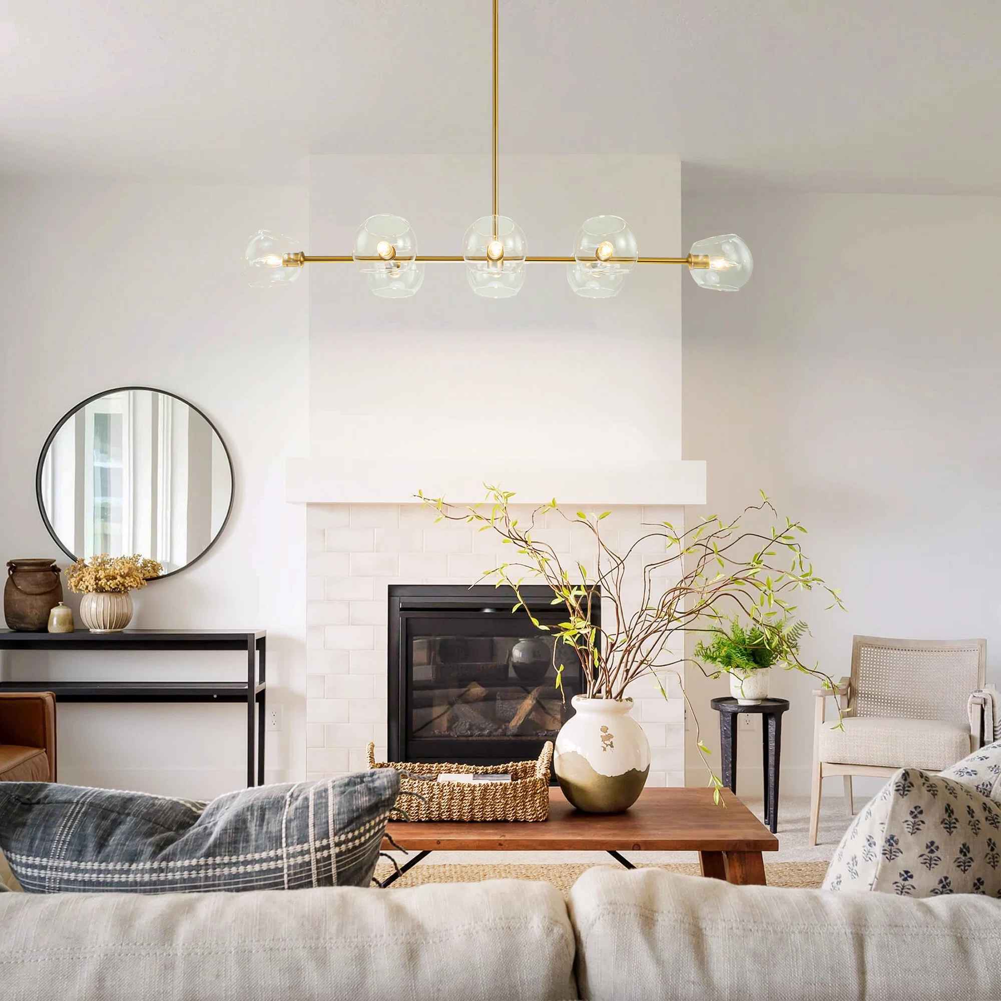 Gold Toyin 8 Light Modern Linear Kitchen Island Pendant thumbnail 7