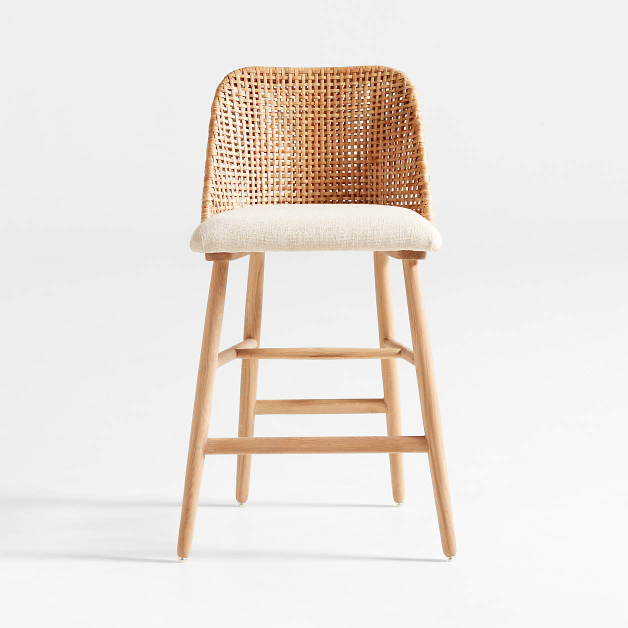 Astric Upholstered Rattan Counter Stool thumbnail 2