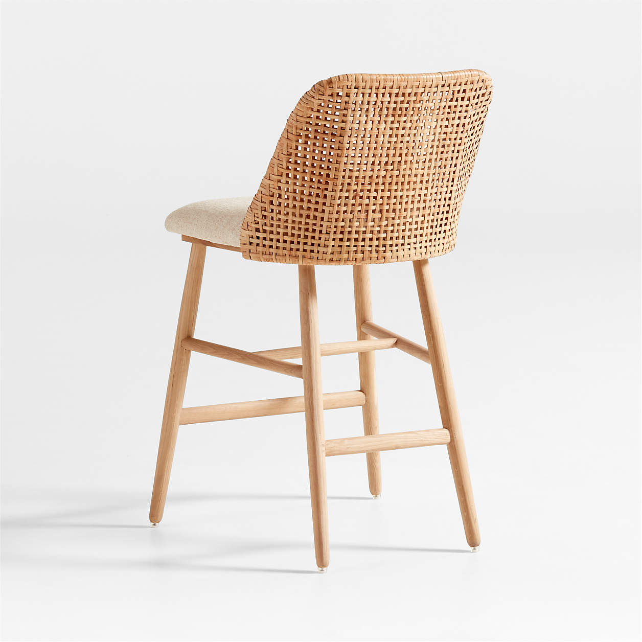 Astric Upholstered Rattan Counter Stool thumbnail 4