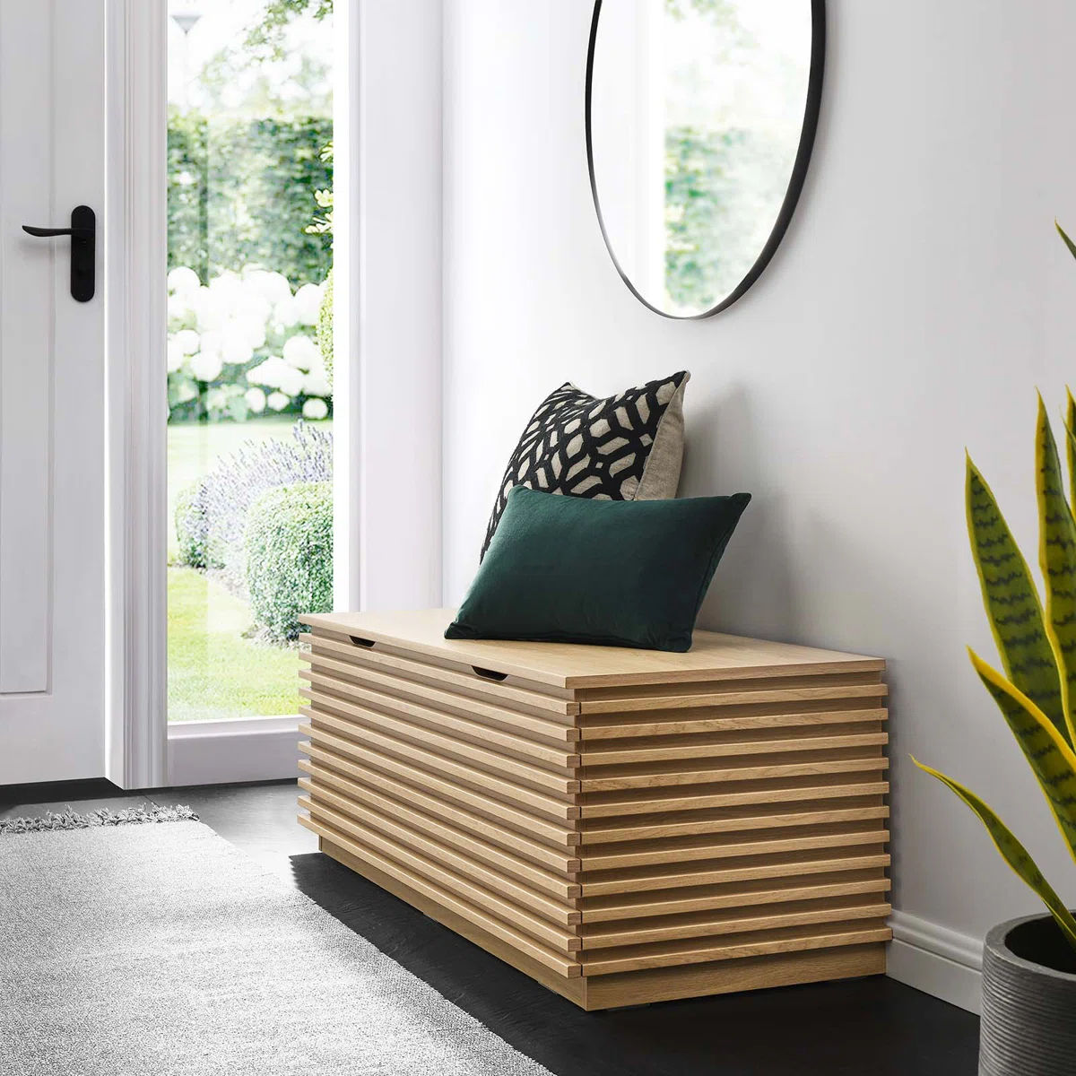 Modway Render Wood Grain Storage Bench thumbnail 2