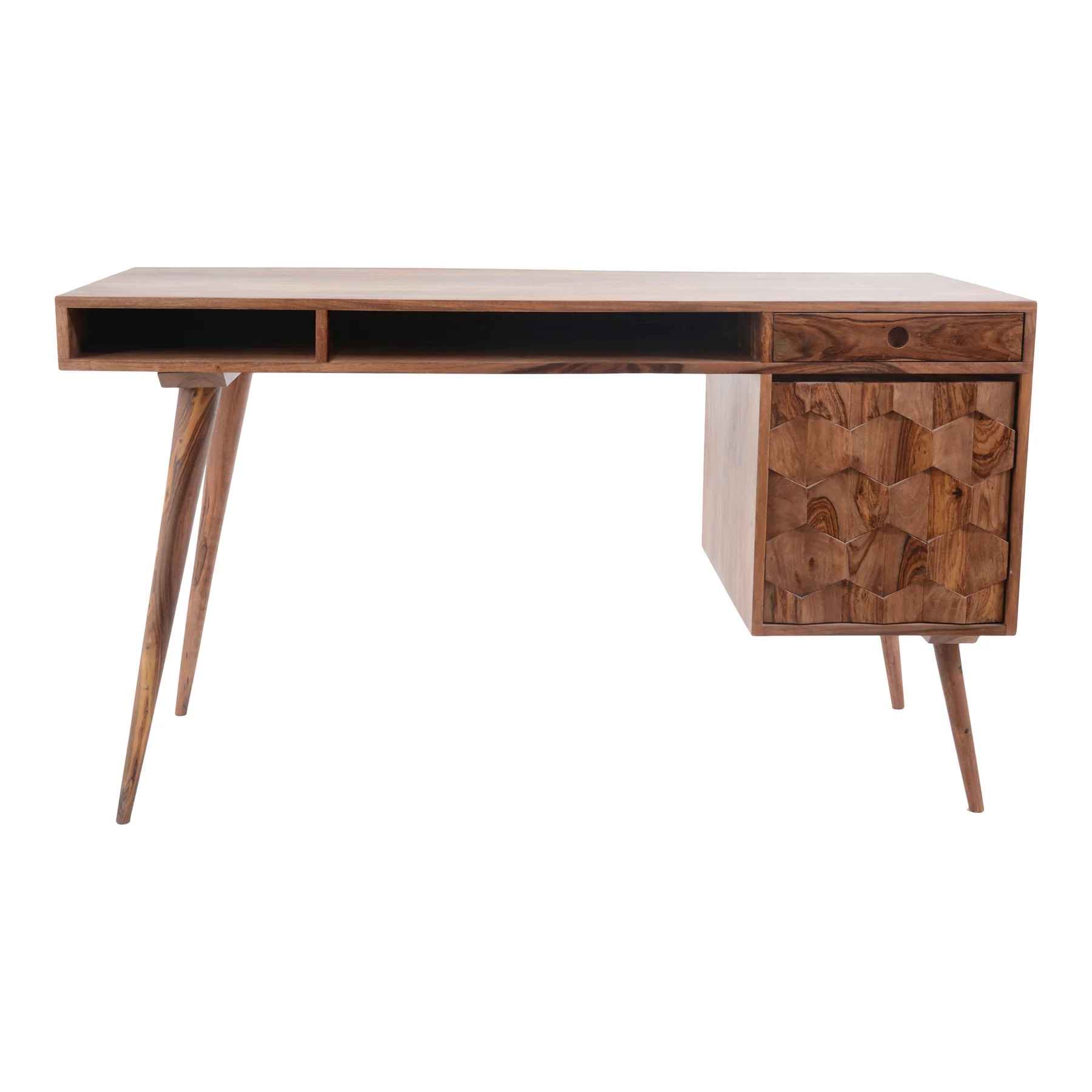 Sleek Ambidextrous Workstation in Solid Sheesham thumbnail 3