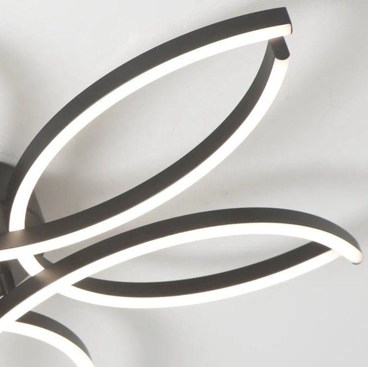 Reveka 6 Light 30 Inches LED Modern Flush Mount Flower Shape with Remote Control thumbnail 6