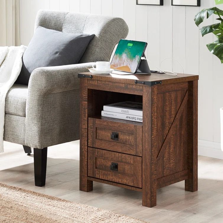 Adaija 18W Nightstand with Charging Station thumbnail 2