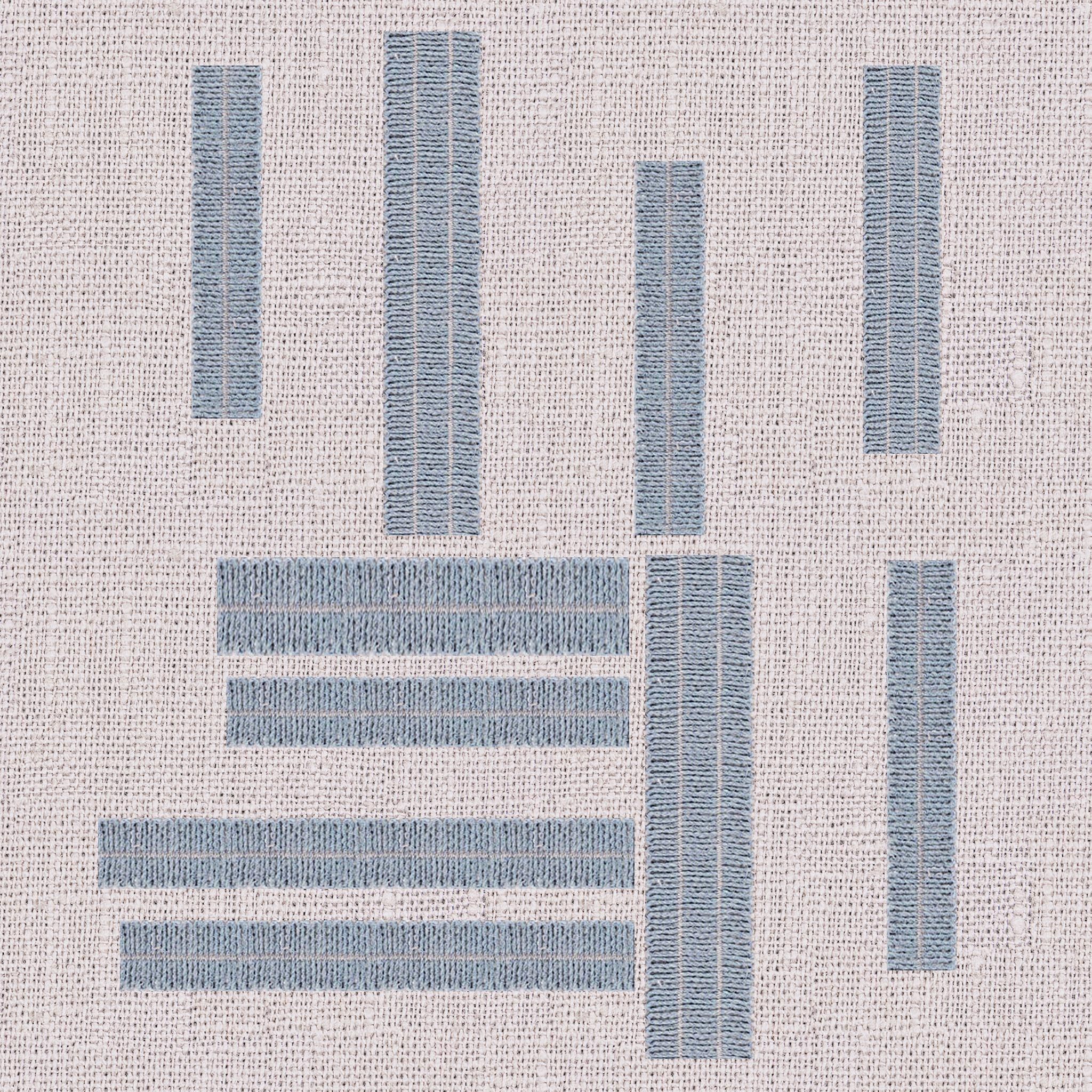 Malachy Ocean Blue and Ivory Cotton Throw Pillow-20"x20" thumbnail 4