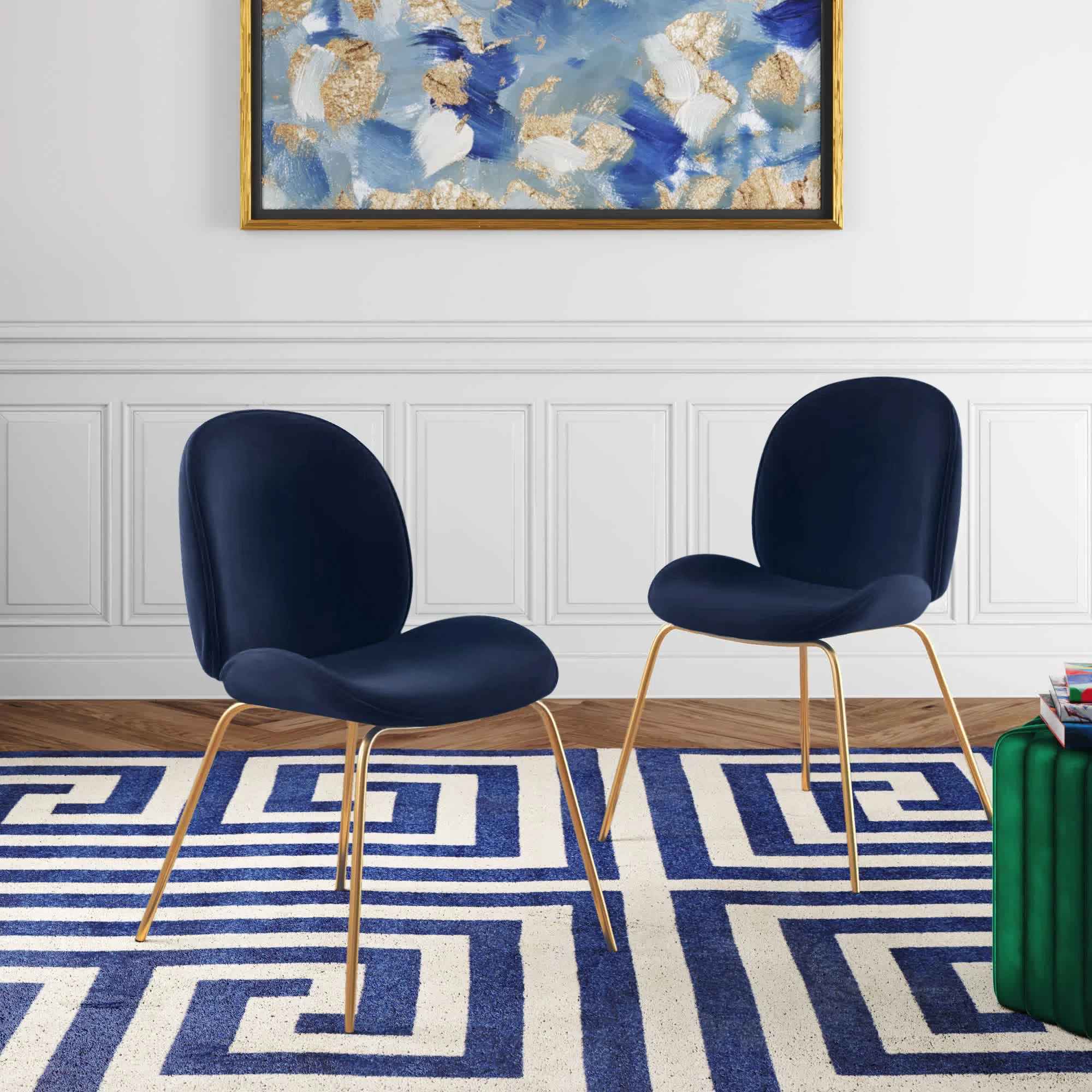 Adalee Velvet Upholstered Side Chair (Set of 2) thumbnail 2