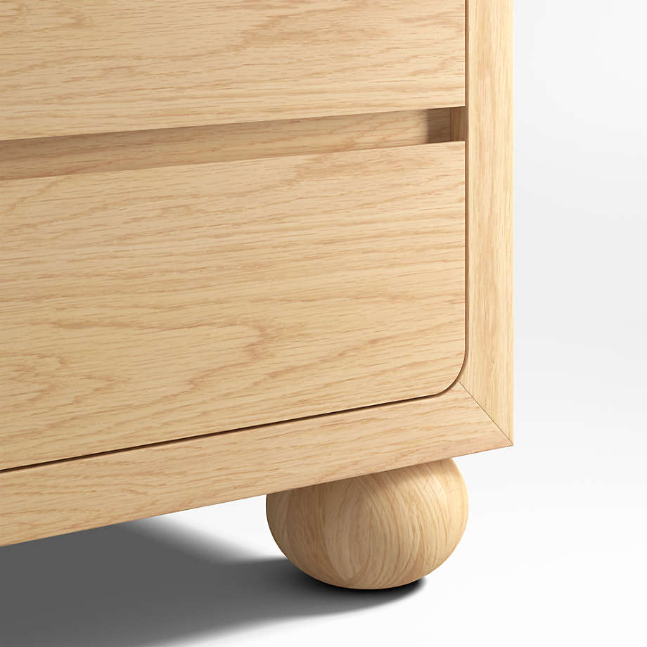 Emery Natural Oak Wood Wide 6 Drawer Kids Dresser thumbnail 4