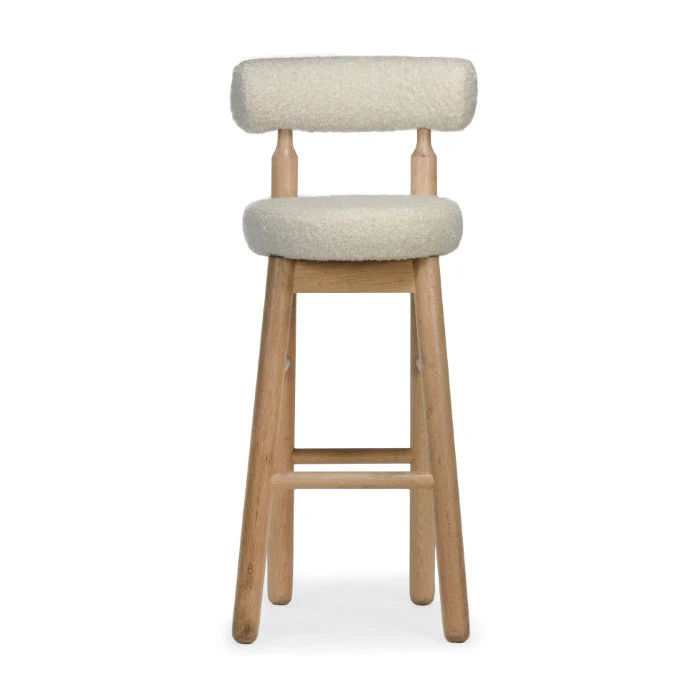 Centro Upholstered Oak Bar Stool thumbnail 2