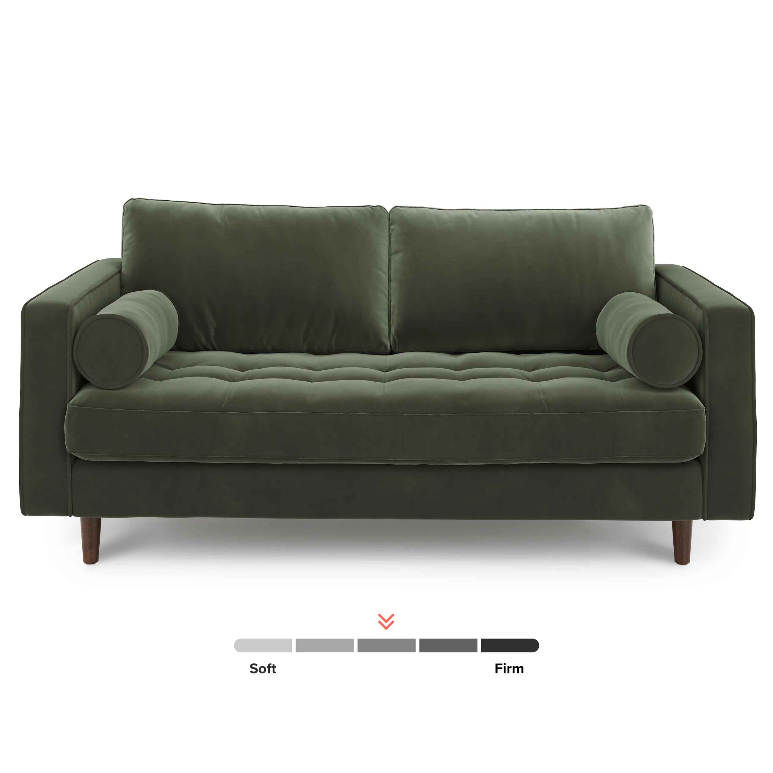 Sven Tufted Velvet Loveseat Plush Pacific Green thumbnail 3
