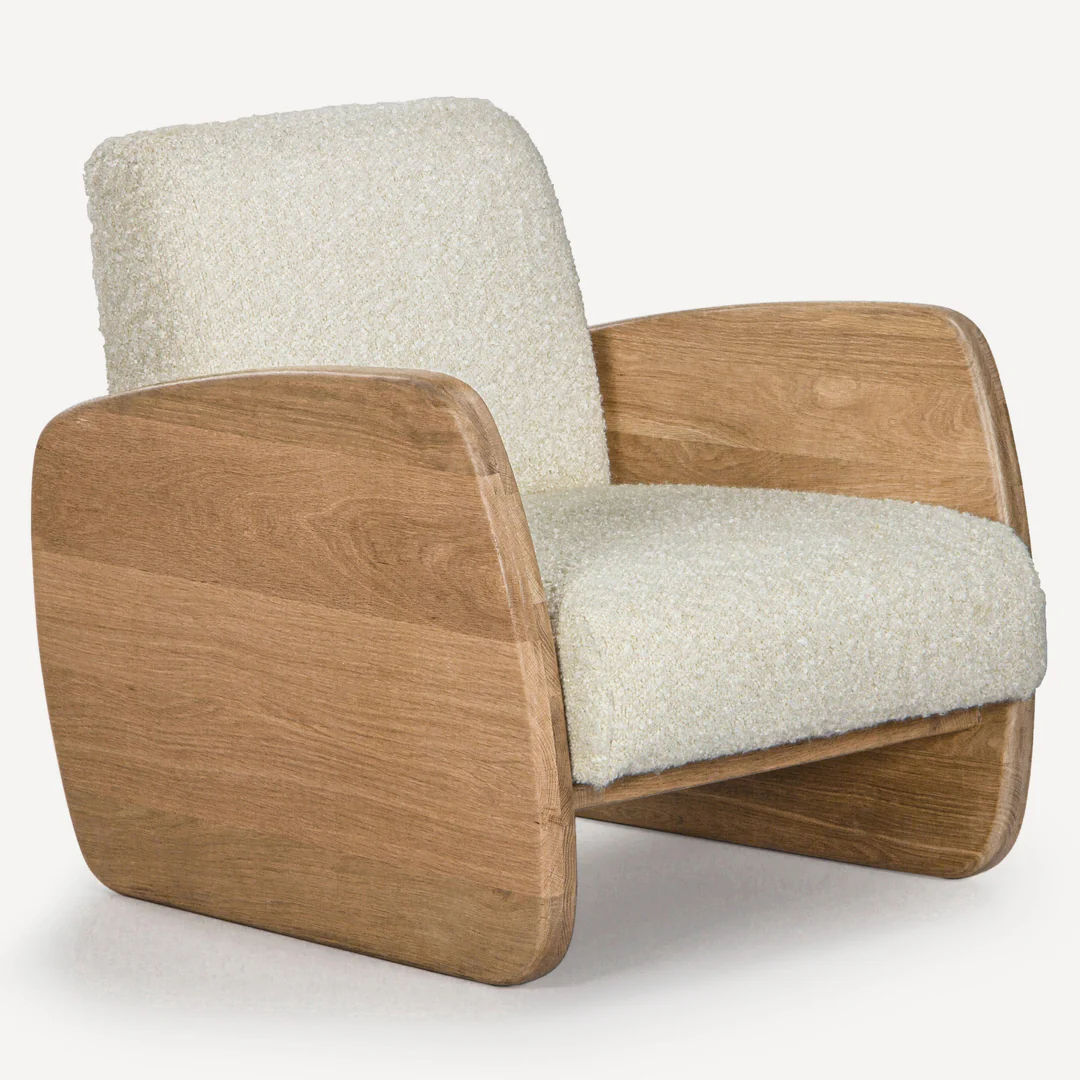 Nature Inspired Modern Boucle Lounger thumbnail 4